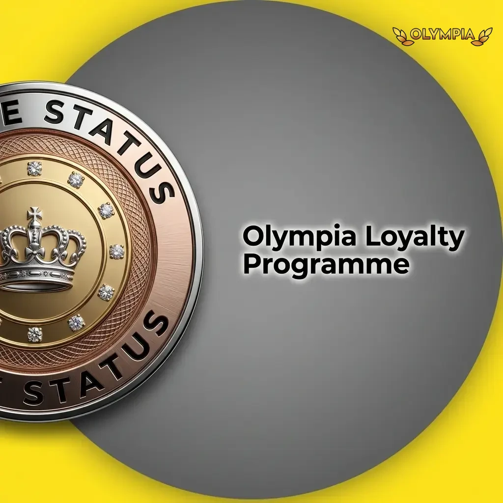 Olympia loyalty programme tiers from Bronze to VIP Elite with points earned per wager on casino games and sports betting.