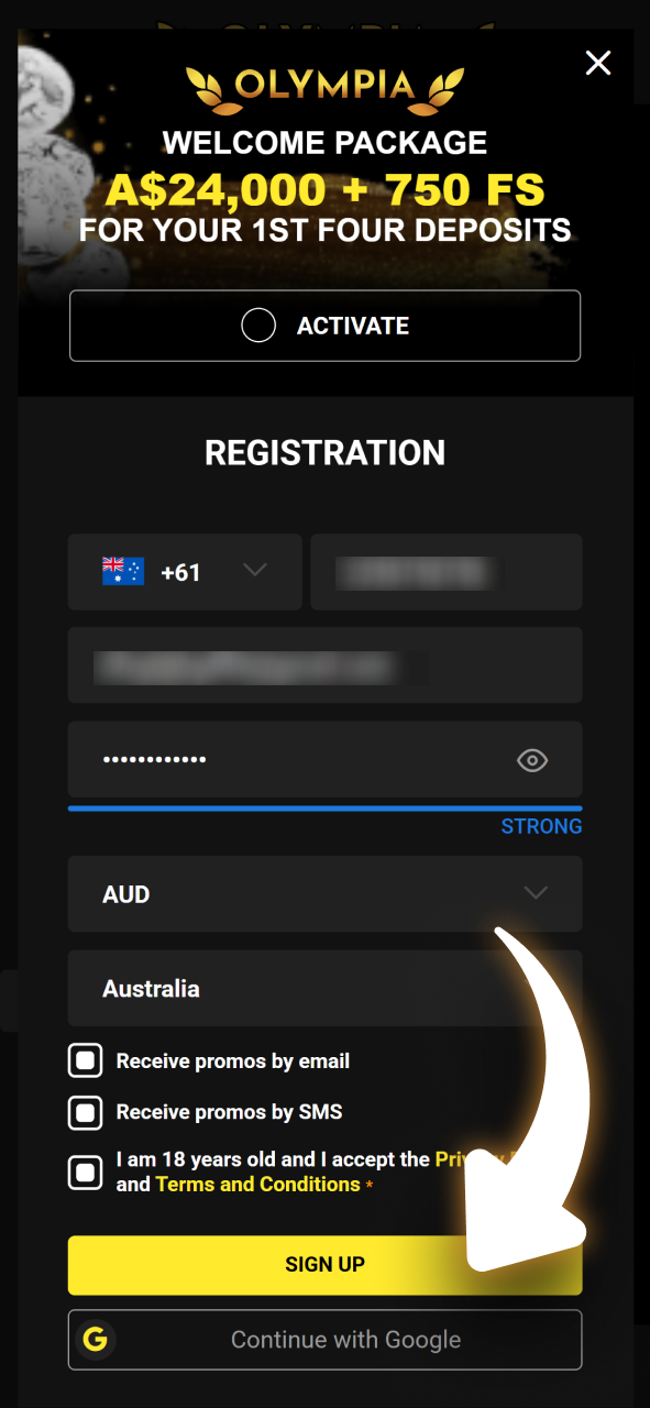 Use a promo code during registration to get a special welcome offer.