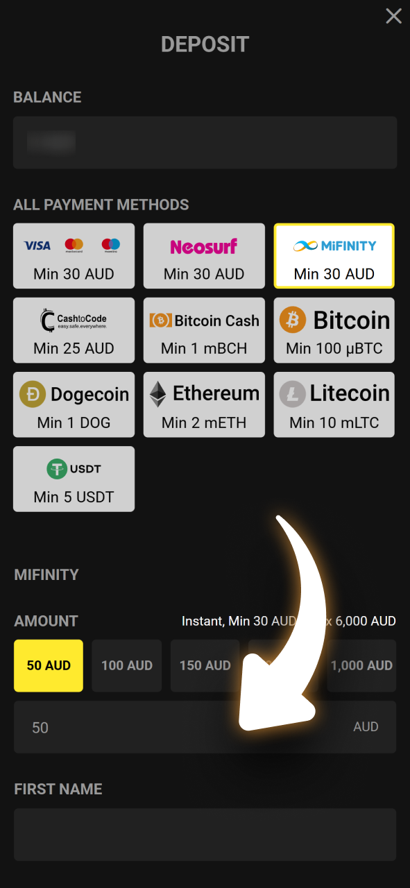Top up your balance using a promo code to maximize your rewards.