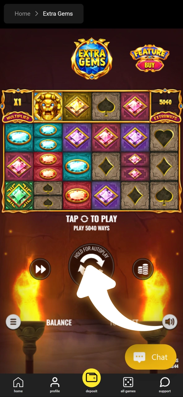 Set your bet amount and start spinning the reels at Olympia Casino.